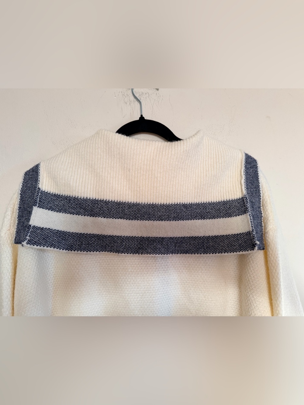 Miou Muse Cream Sailor-Collar Knit Cardigan Sweater - Picture 9 of 11